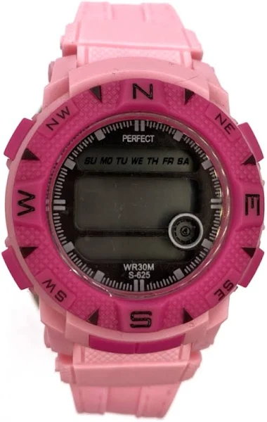 PERFECT Różowy dziecięcy zegarek z wyświetlaczem PERFECT