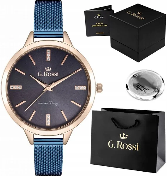 zegarek damski G. Rossi siatka mesh +grawer