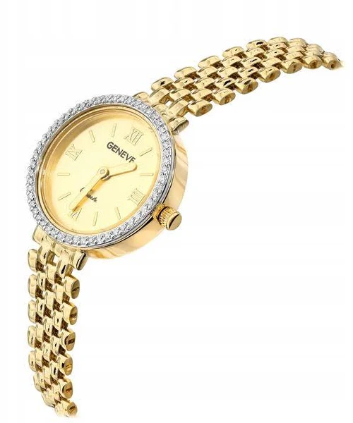 Złoty Zegarek Z Brylantami 0,26 Ct 585 Geneve