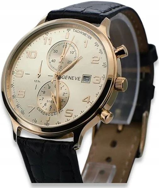 Złoty zegarek 14k 585 z bransoletą męski Geneve