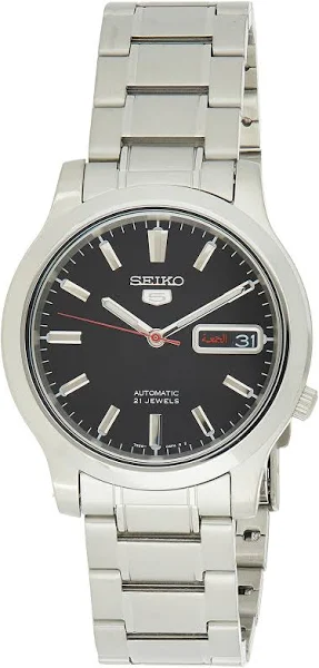 Seiko Mens Snk795 Seiko 5 Automatic Stainless Steel Watch With Black