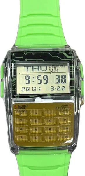 Retro kreatywny projekt kalkulator zegarek numer kalibracji daty elektroniczny mały kwadratowy