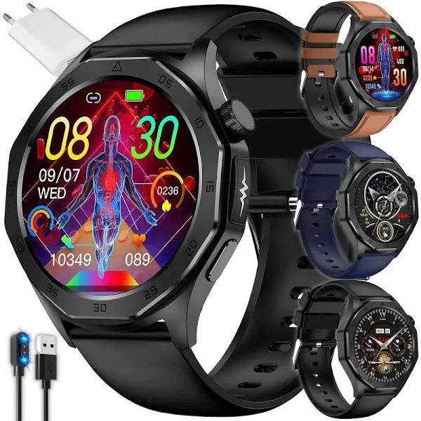 Smartwatch Zegarek Kardiowatch Męski Glukoza Ekg Hrv Ćisnieniomierz Menu Pl