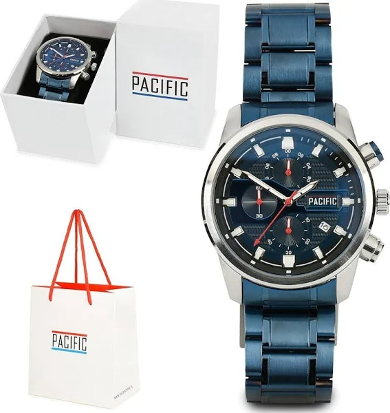 Zegarek męski bransoleta granatowa Pacific zestaw Z63