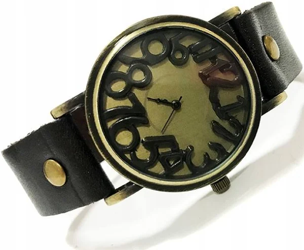 Zegarek męski retro Vintage pasek skóra