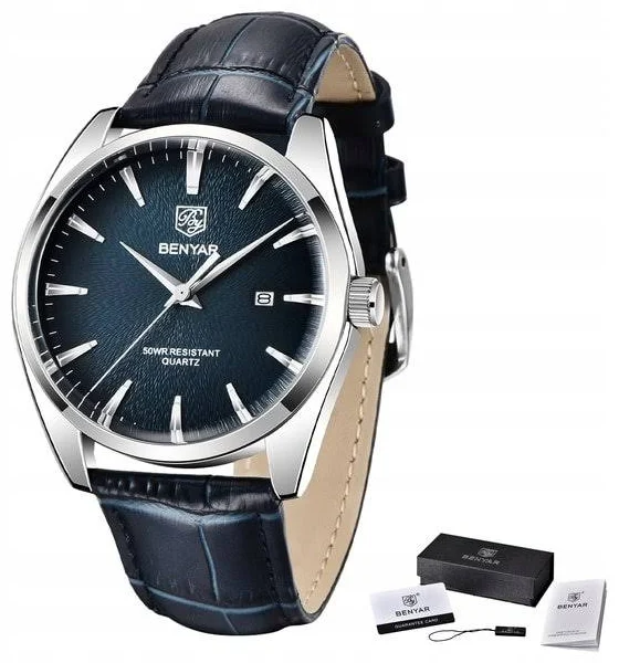 Zegarek Męski Benyar Klasyczny Datownik Pudełko