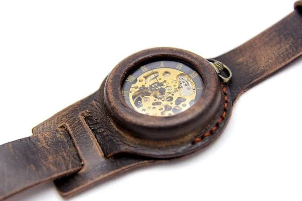 Zegarek nakręcany DROBINY CZASU Vintage brown