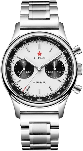 40mm SEAKOSS Panda 1963 męski zegarek chronograf oryginalny ST1901 ruch mewy mechaniczne piloty