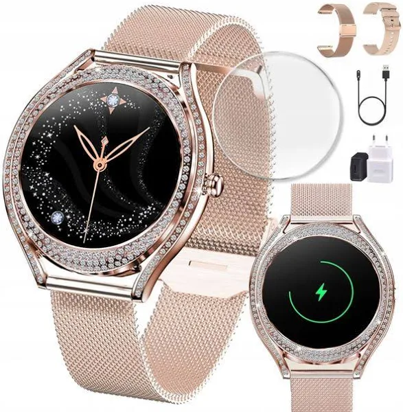 Damski Smartwatch Amoled Rosegold