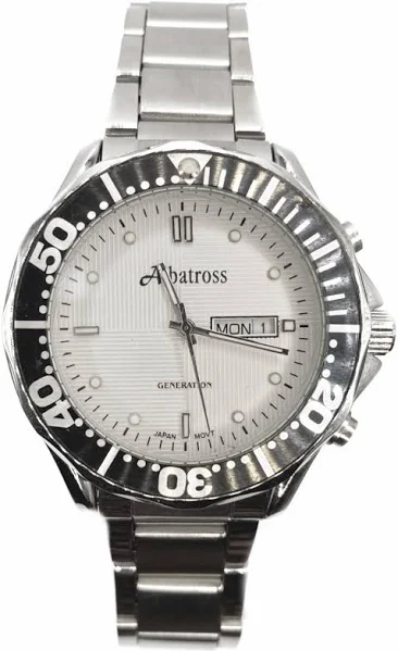 SAXO Srebrny męski zegarek z bransoletą Albatross ABD181-1