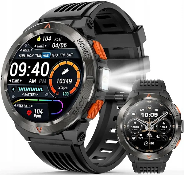 Męski Smartwatch Gps Zegarek 530 Mah Amoled Rozmowy Barometr Saturacja