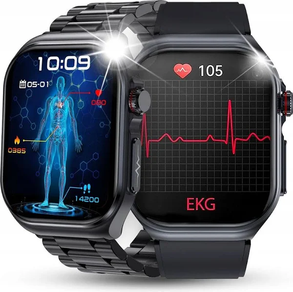 Smartwatch Dla Seniora Zegarek Ekg Funkcja Pomiaru Cukru Ciśnienie Menu Pol