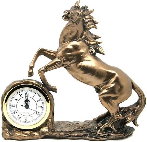 Zegar z koniem ogierem w stójce prezent dla miłośników koni