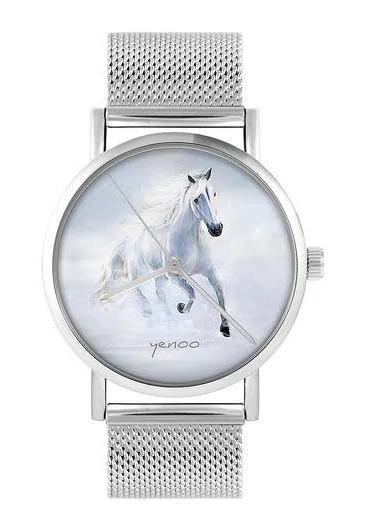 yenoo zegarek biały koń