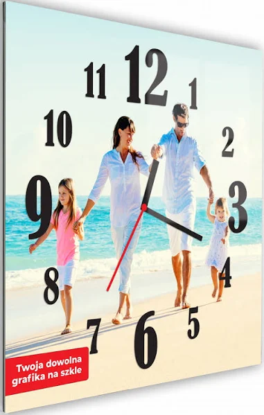 Foto Zegar Szklany z dowolnym nadrukiem 30x30cm
