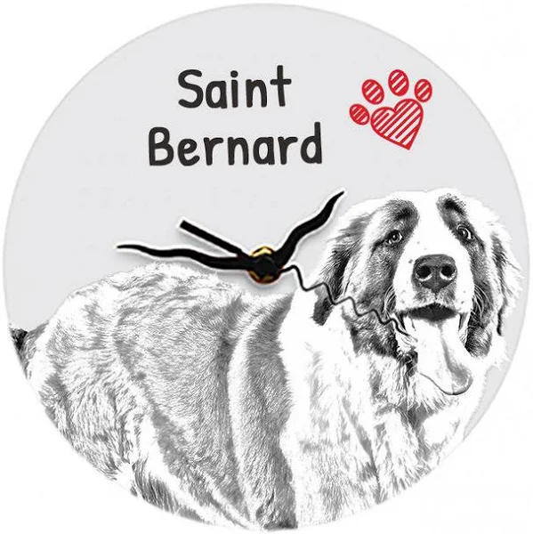 Bernardyn zegar ze zdjęciem psa Art-Dog