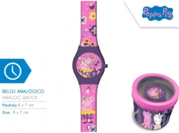 Kids Euroswan Zegarek analogowy Peppa Pig w metalowym opakowaniu PP17021M