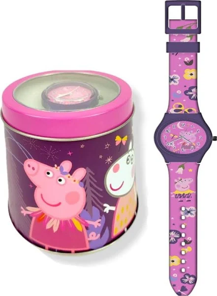 Kids Euroswan Zegarek analogowy Świnka Peppa w metalowym opakowaniu Pp17021