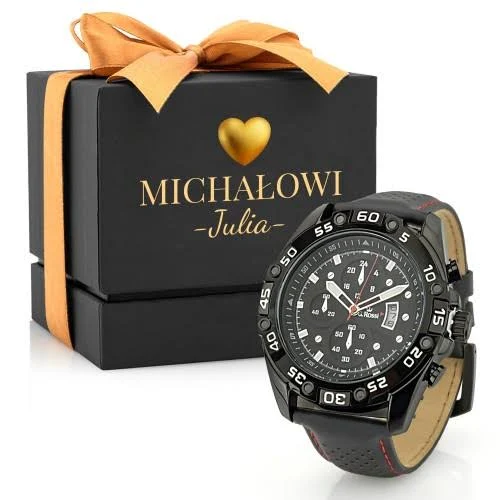 Prezent na Dzień Chłopaka Zegarek męski G. Rossi z grawerem na walentynki