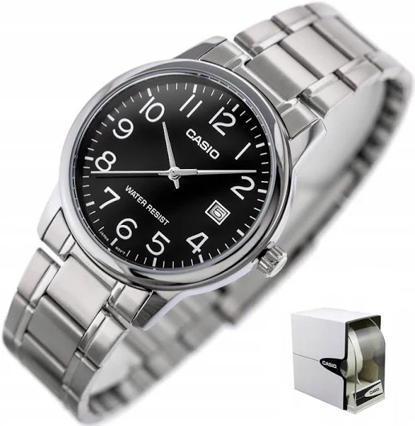 Zegarek Męski Casio Gerard +box +grawer stalowy cyfry bransoleta datownik