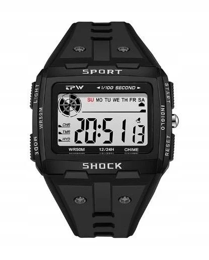 Nowy Masywny I Czytelny Zegarek Elektroniczny LCD