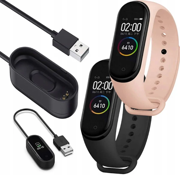 Zestaw 2 Opaski Do Xiaomi MI Band 4 Ładowarka