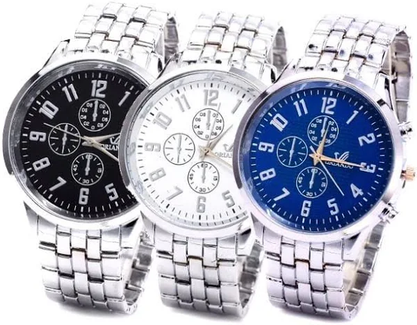 Srebrny zegarek męski STALOWY ORLANDO BRANSOLETA