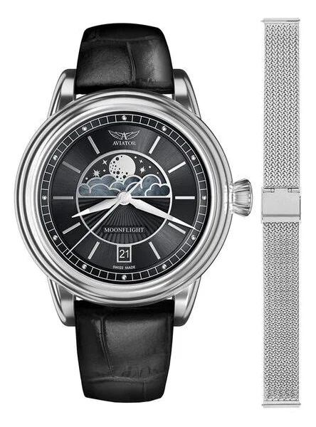 Zegarek Aviator Srebrny V.1.33.0