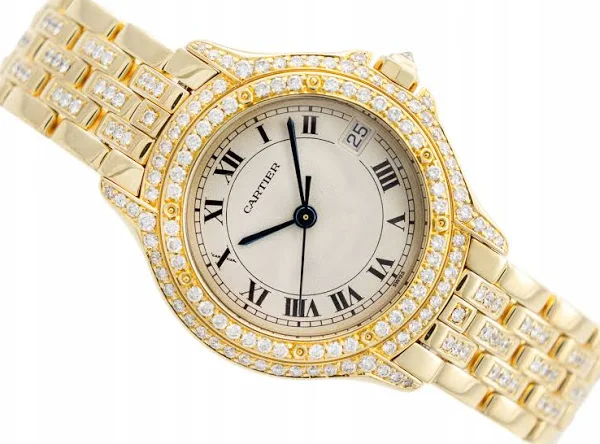 Cartier Panthere Cougar 18K Żółte Złoto & Diamonds Kwarc 26MM Ref