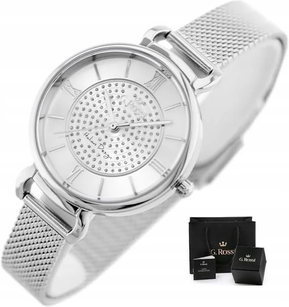 Zegarek Damski G. Rossi Rose +pudełko +grawer bransoletka mesh cyrkonie