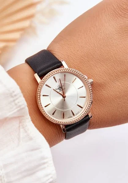 Women's Michael John Classic Belt Watch Black