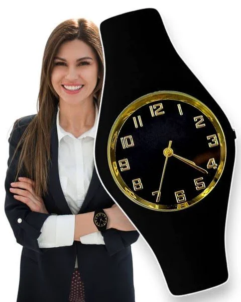 Nowoczesny Zegarek Damski z Silikonowym Paskiem