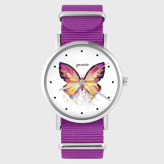 Yenoo Zegarek Motyl amarant