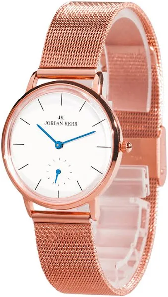 Zegarek Damski Jordan Kerr Na Plecionej Bransolecie Sekundnik w Miejscu Małej Tarczy