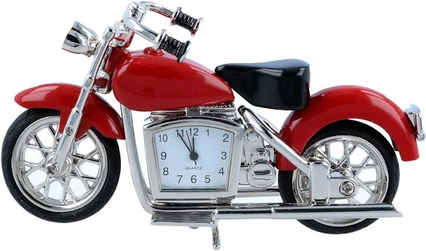 Model starego motocykla typu chopper z zegarkiem na prezent motocyklisty