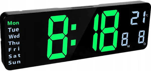 Elektroniczny zegar ścienny Led wiszący na tym samym ekranie