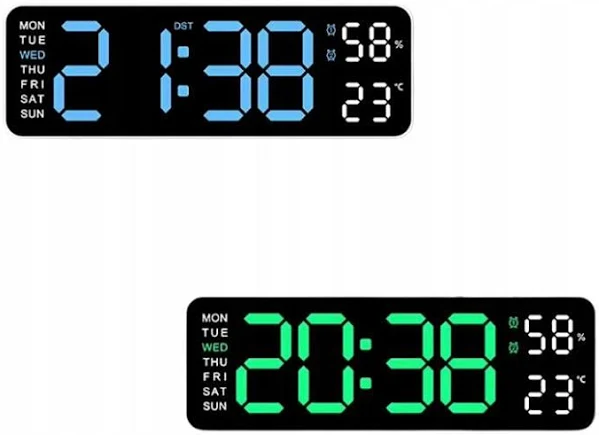 Elektroniczny Zegar ścienny Led temperatura Higrometr Data Godzina Alarm