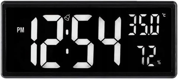 Duży elektroniczny zegar ścienny z alarmem Led