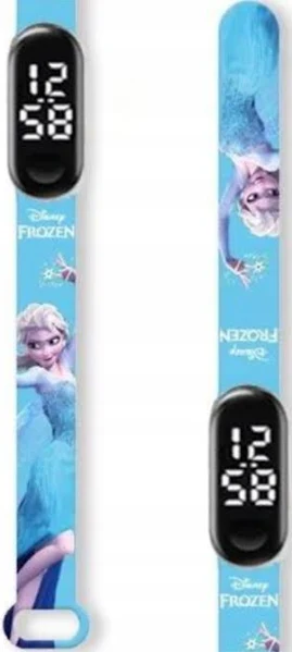 Zegarek cyfrowy LED Elsa Kraina Lodu Błękitny