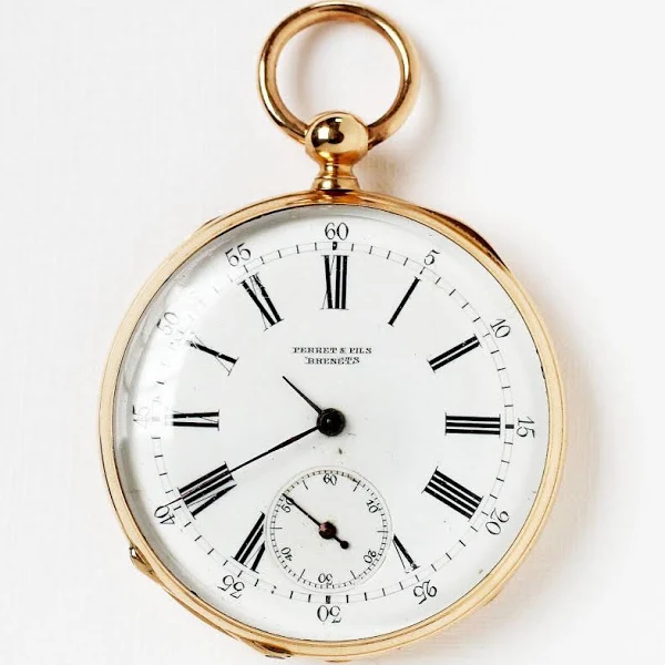 Zegarek kieszonkowy męski Perret & Fils Brenets 583 złoty 14 karatów