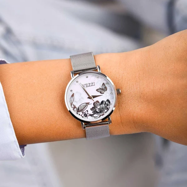 Zegarek kwiaty motylek