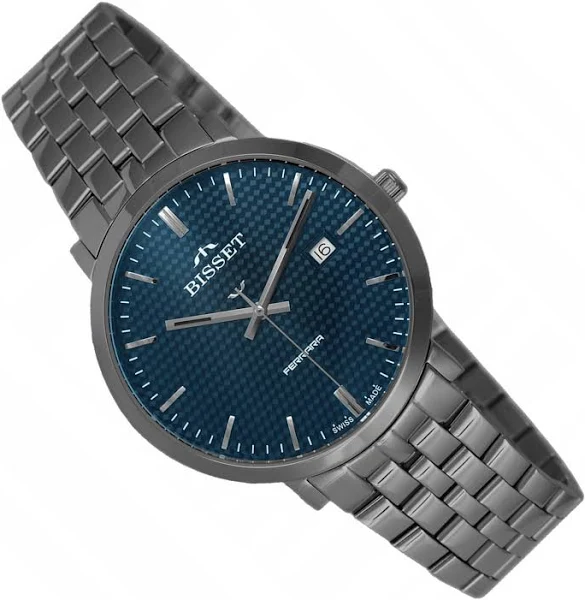 Szwajcarski Zegarek męski Bisset BIS1870 szafir data box +Grawer