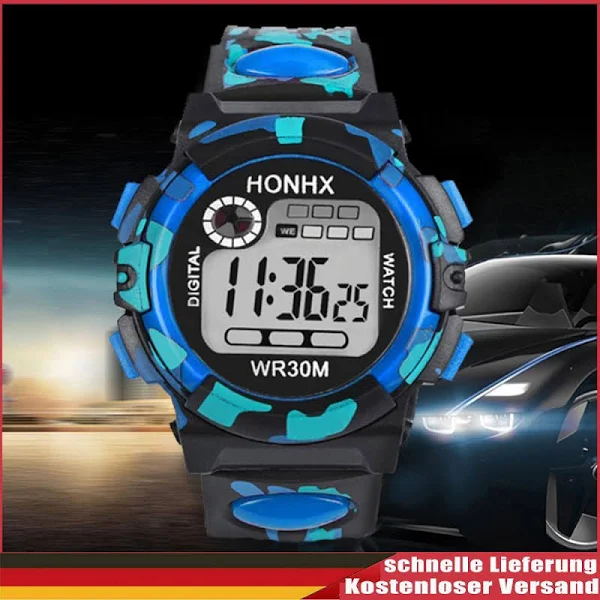 Męski zegarek HONHX moro niebieskie moro