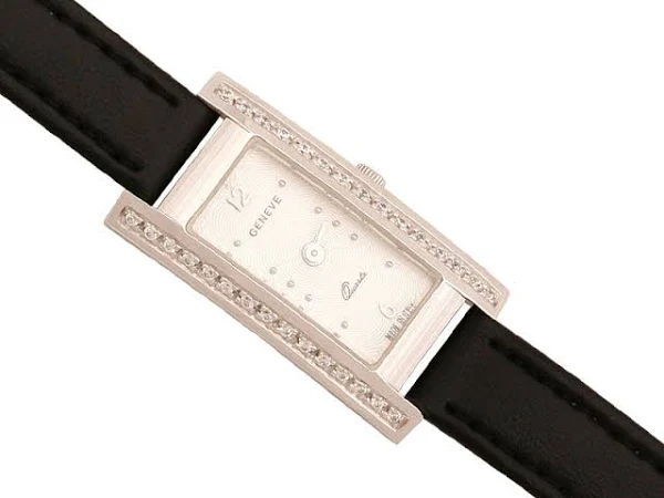 LOVRIN Zegarek damski 585 skórzany pasek cyrkonie