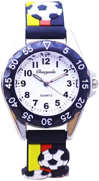 Nowe dziecięce chłopięce dziewczęce 3D fajne piłkarskie zegarki z paskiem silikonowym studenci 3-12