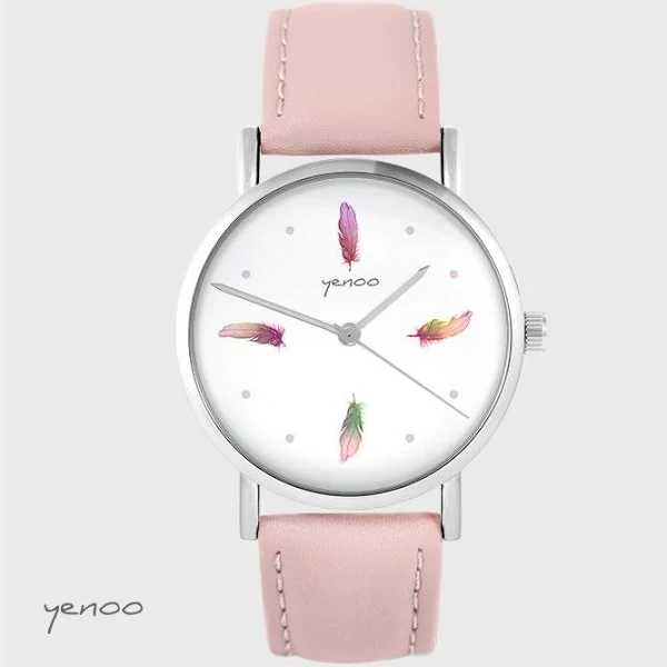 zegarek yenoo kolorowe piórka