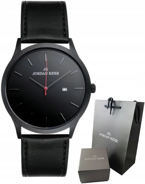 Zegarek Męski Jordan Kerr Black L1026 Grawer