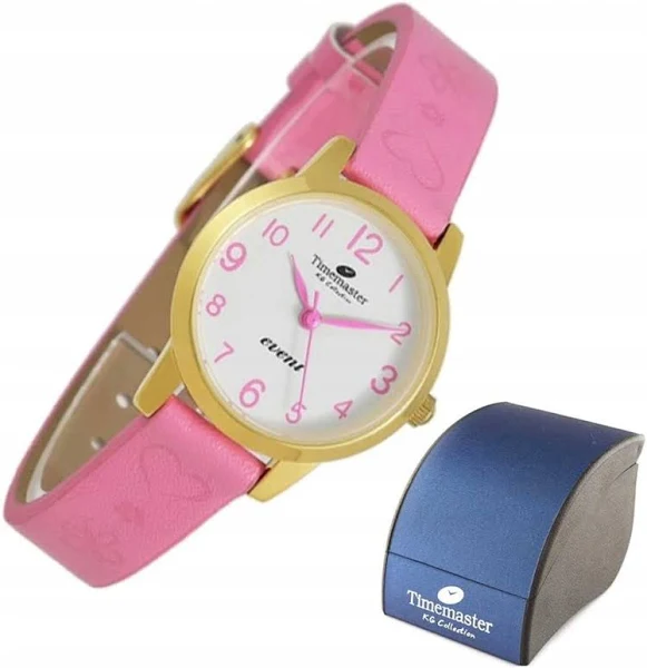 Zegarek dziewczęcy z cyframi na pasku kolor różowy Timemaster 013/06