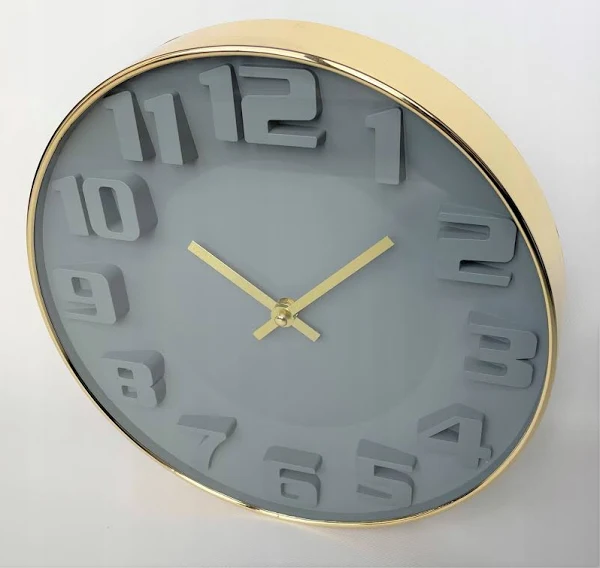 Zegar NUMBER GOLDEN GREY 30cm