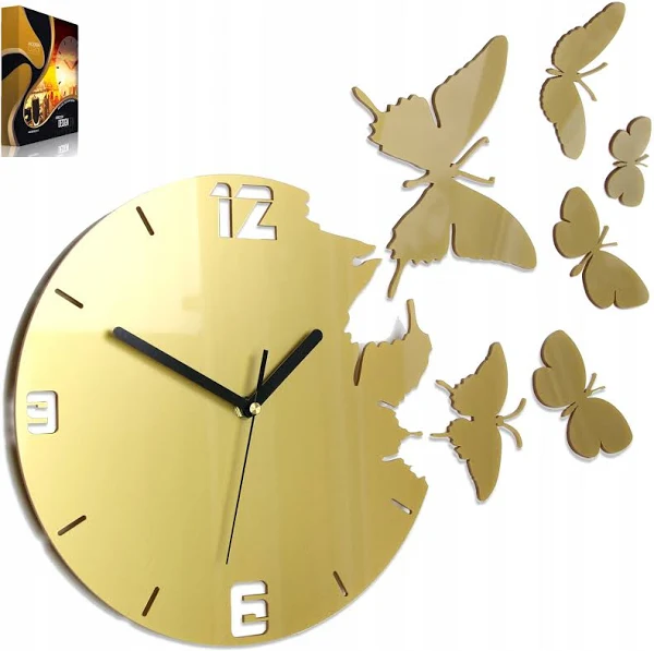 Zegar ścienny MOTYLE GOLD